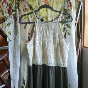 Green/White Occassion Dress